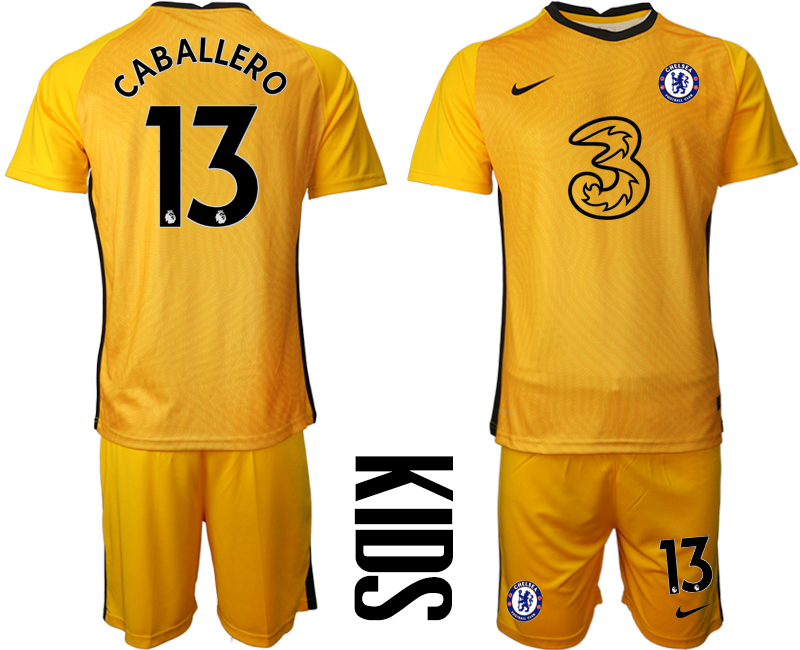 2021 Chelsea yellow goalkeeper Youth #13 soccer jerseys